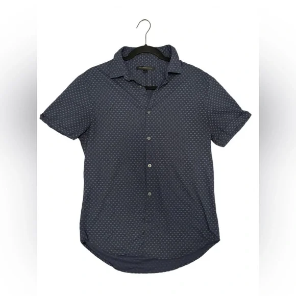 John Varvatos USA Navy Short Sleeve Button-Up Shirt Men’s Small - Picture 1 of 4